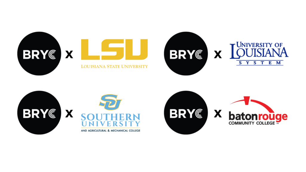 LSU, ULL, BRCC, Southern logos