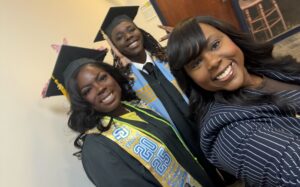 Southern graduates Precious Shorts and Sincere Harris with BRYC's former director of career services Kenya Warren-Hollins